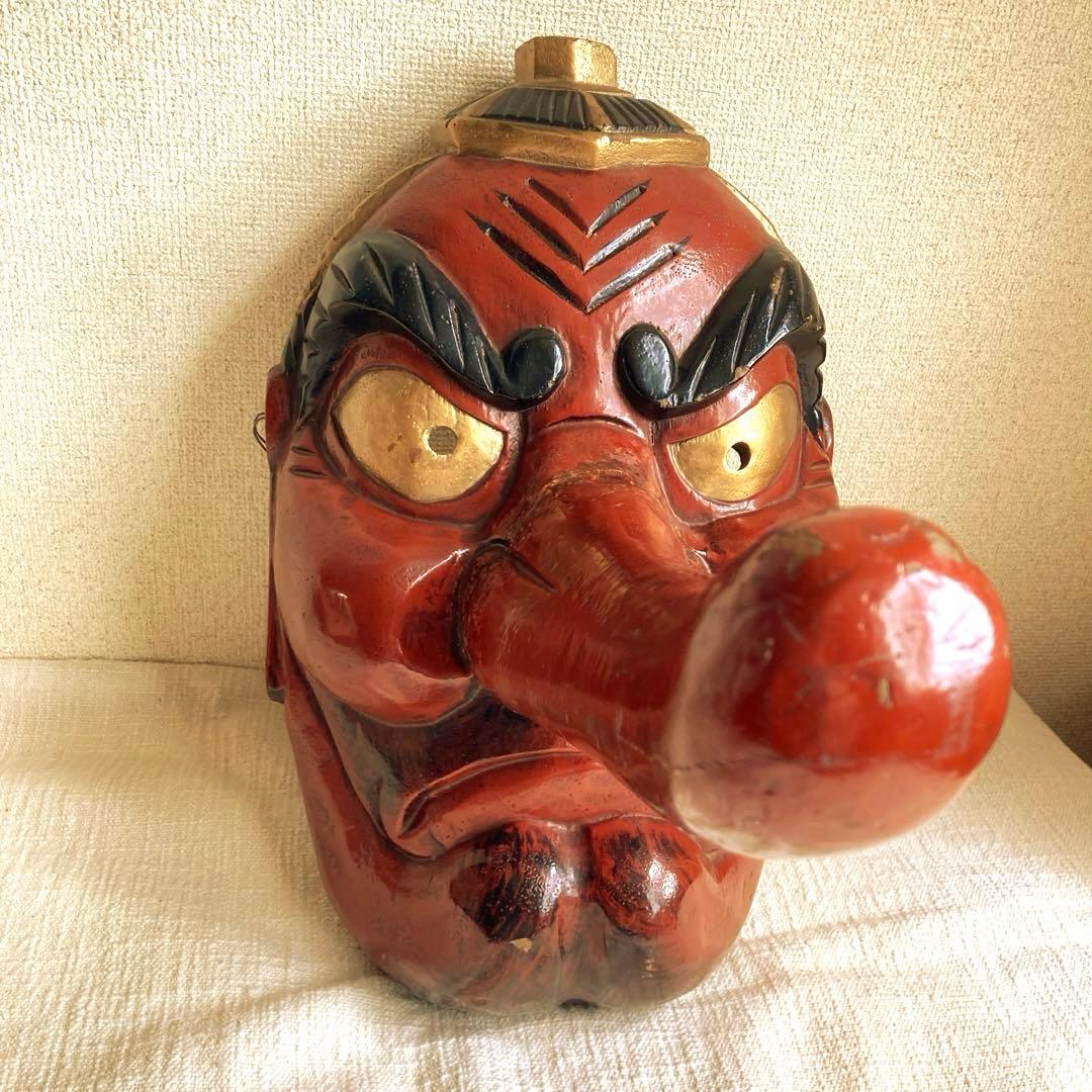 巨大天狗面　骨董　アンティーク