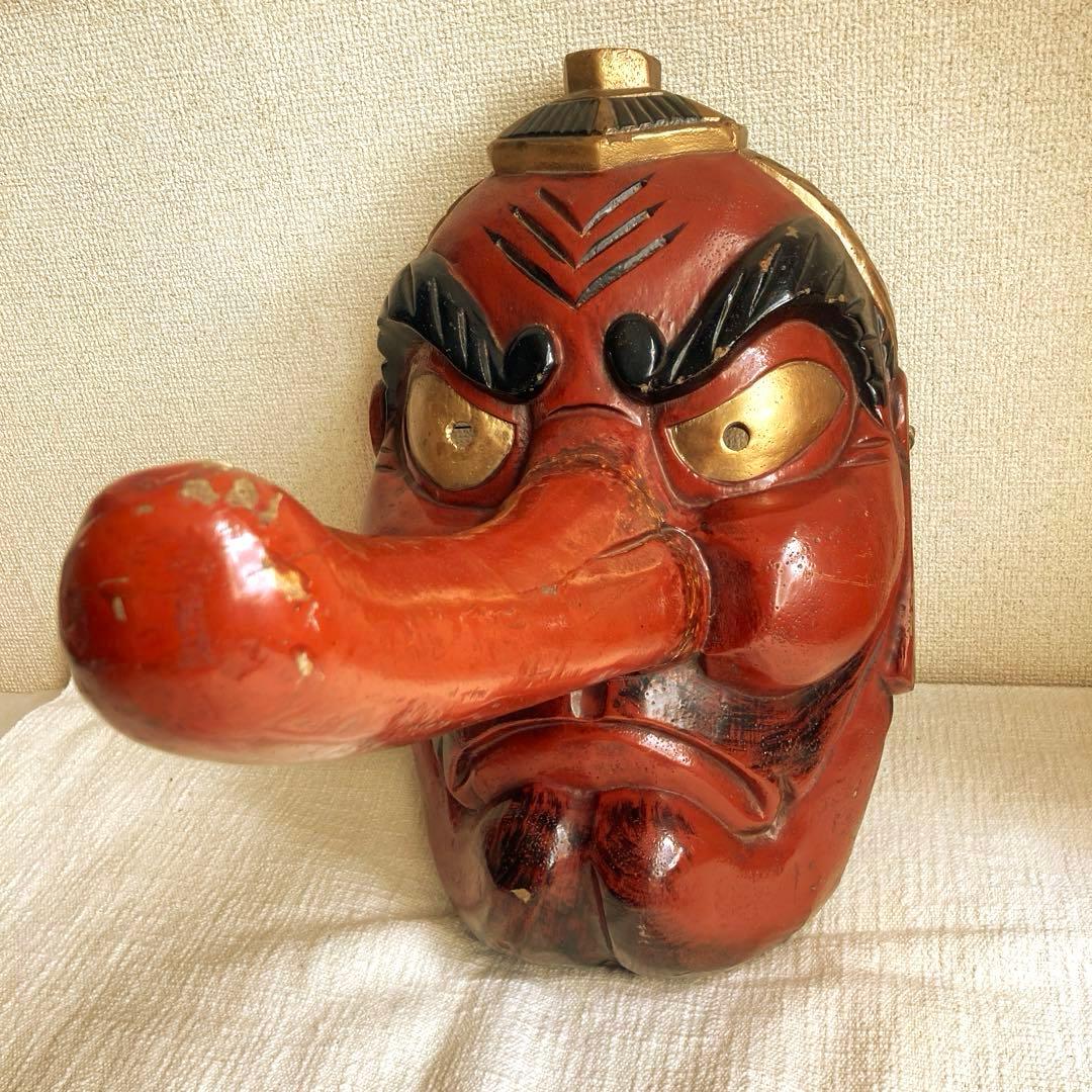 巨大天狗面　骨董　アンティーク