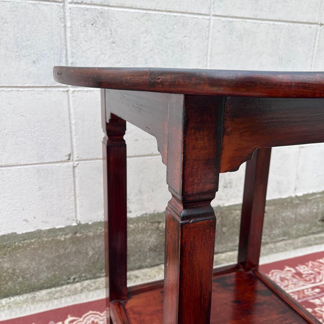 古家具ビンテージ品◾️木製無垢材 丸テーブル/ ラウンドテーブル 飾り台 花台