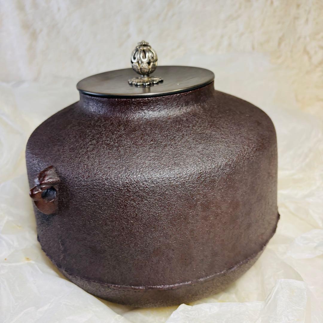 未使用品　釜師　佐藤清光　阿弥陀堂釜　茶道具　茶釜　昭和　名工　山形県