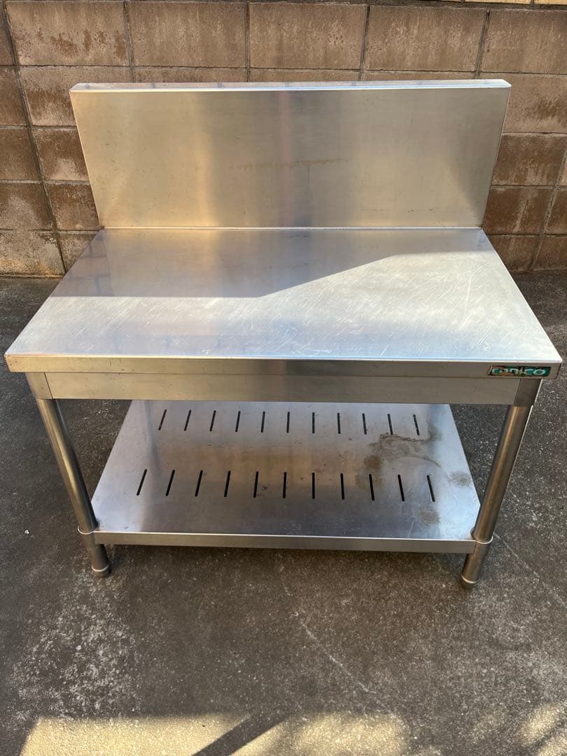 【送料込み】【⚠️注意点有り】ステンレス製コンロ台 作業台 調理台 背面パネル付き