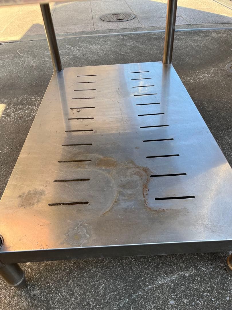 【送料込み】【⚠️注意点有り】ステンレス製コンロ台 作業台 調理台 背面パネル付き