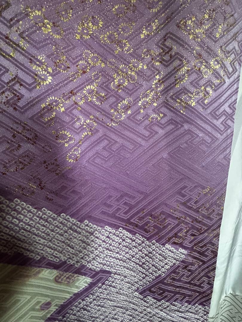 三越購入品・高級振袖フルセット紫✖︎白駒刺繍金彩