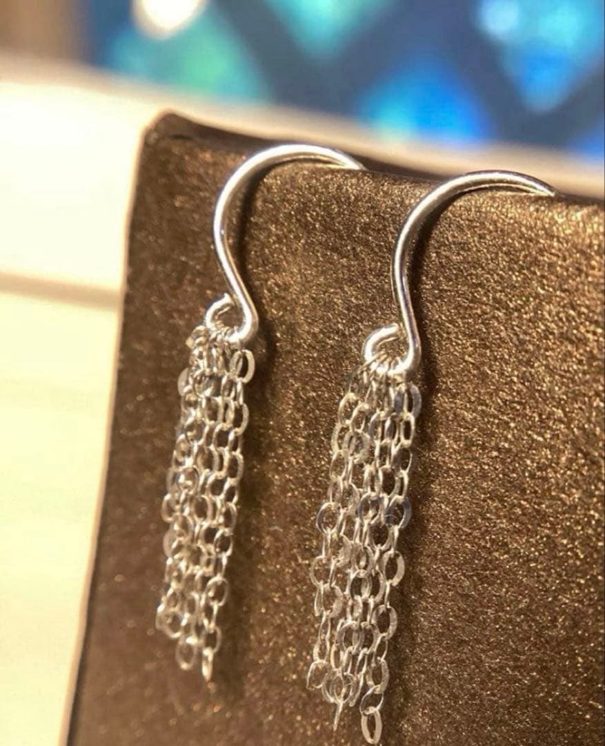 Pt900 きらきら フリンジピアス