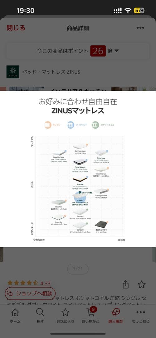 ナチュラル シングルベッド マットレス セット