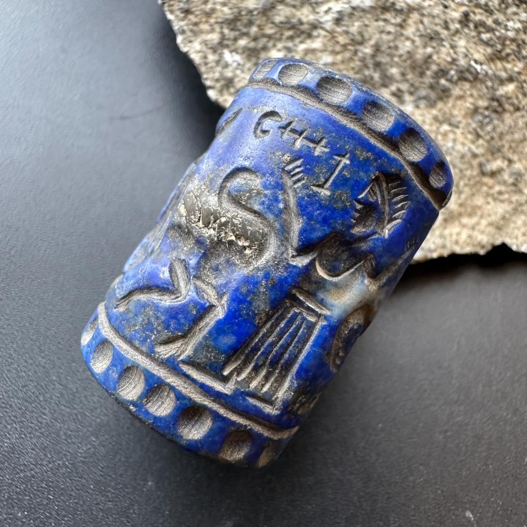 円筒印章 古代メソポタミア文明 ラピスラズリ スタンプ パワーストーン 1495