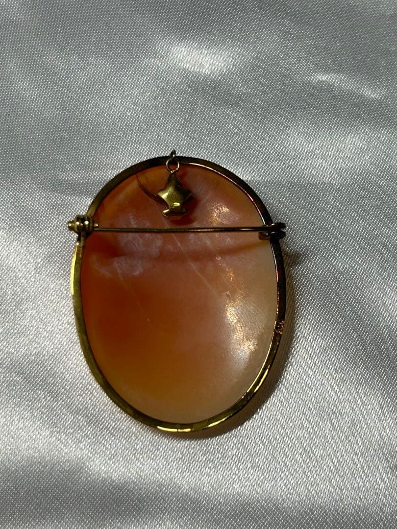 シェルカメオ K18 ブローチ ペンダントトップ 7.9ｇ