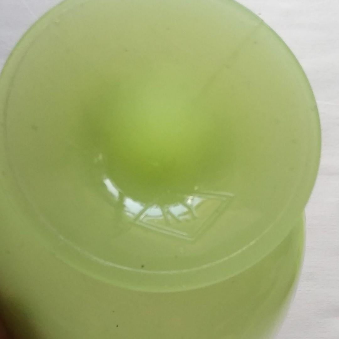 レモンイエローの氷コップ 2点【骨董 アンティーク ウランガラス】