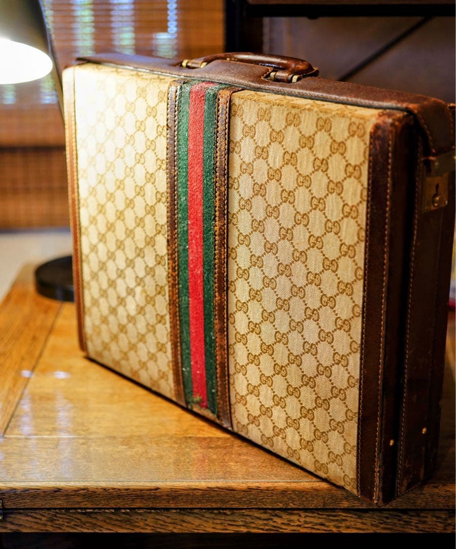 グッチ　1970s トランク　カバン　ハンドバッグ　ヴィンテージ　オールドグッチ