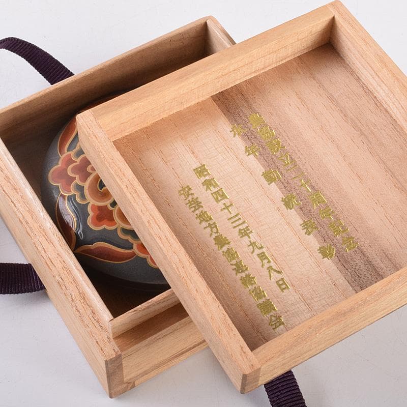 茶道具　梨地　花蒔絵　香合　時代箱付　M　R8948