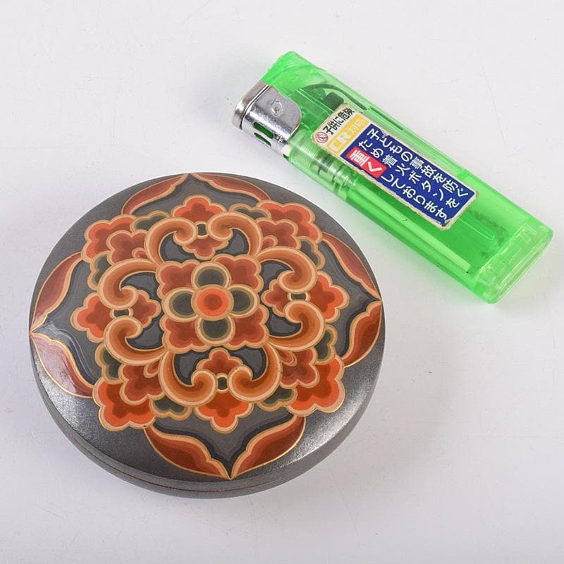 茶道具　梨地　花蒔絵　香合　時代箱付　M　R8948