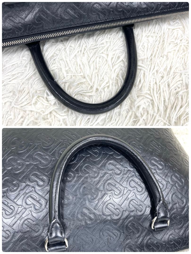 BURBERRY バーバリー　ビジネスバッグ　BTモノグラム　レザー　ブラック