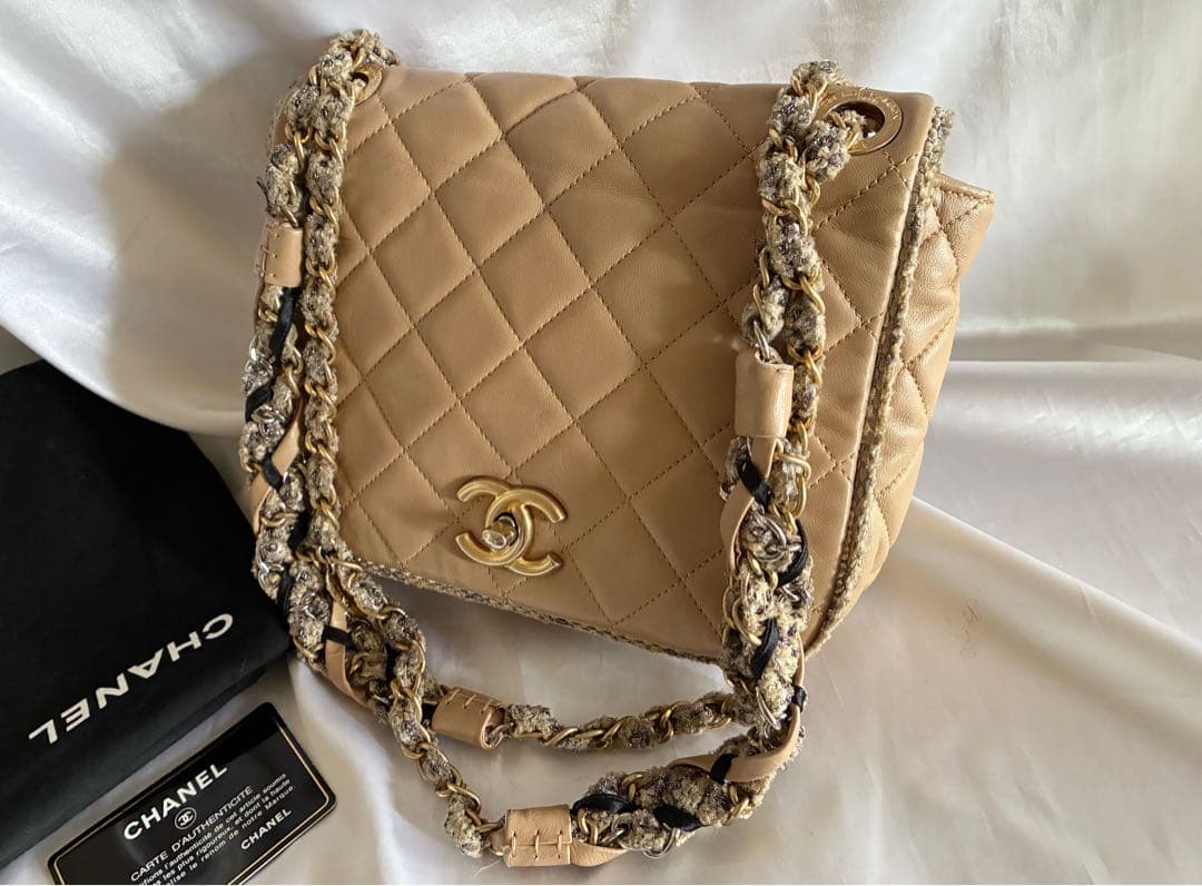 ちょこ 様♡CHANEL ツイード　マトラッセ　ラムスキン チェーンバッグ