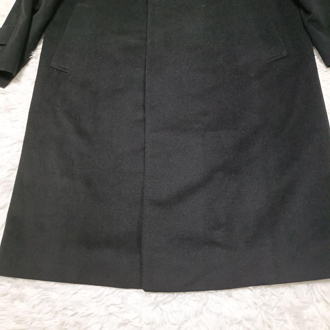 美品　深喜毛織　カシミヤ100 チェスターコース　ブラック　Sサイズ