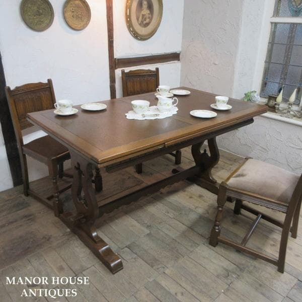 イギリス アンティーク 家具 ダイニングテーブル ドローリーフ 英国 6836d