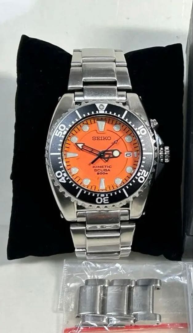完動美品 「二次電池新品」 SEIKO オレンジSCUBA 5M62-0BL0