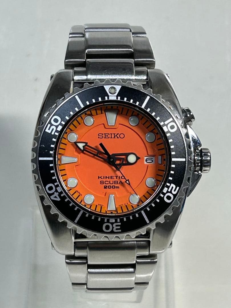完動美品 「二次電池新品」 SEIKO オレンジSCUBA 5M62-0BL0