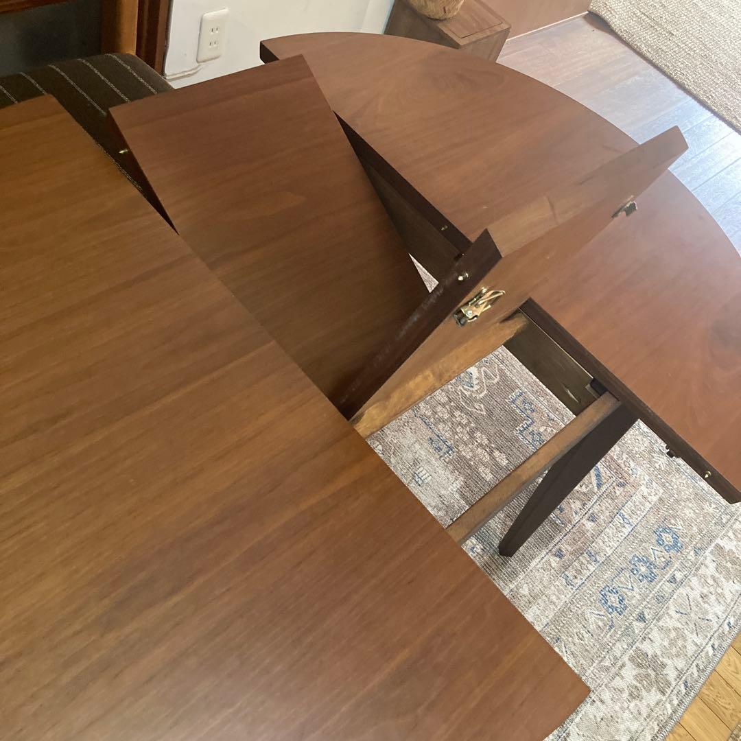 ミッドセンチュリー　エクステンションテーブル　楕円ラウンド90cm/ 120cm