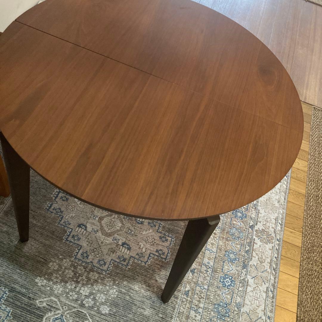 ミッドセンチュリー　エクステンションテーブル　楕円ラウンド90cm/ 120cm