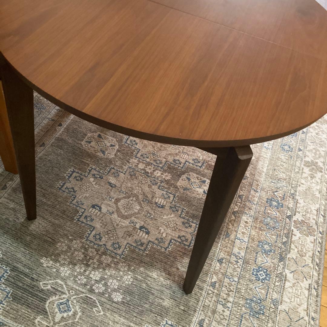 ミッドセンチュリー　エクステンションテーブル　楕円ラウンド90cm/ 120cm