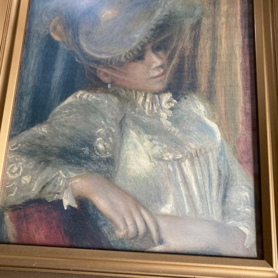 ルノアール　帽子の女　工芸画