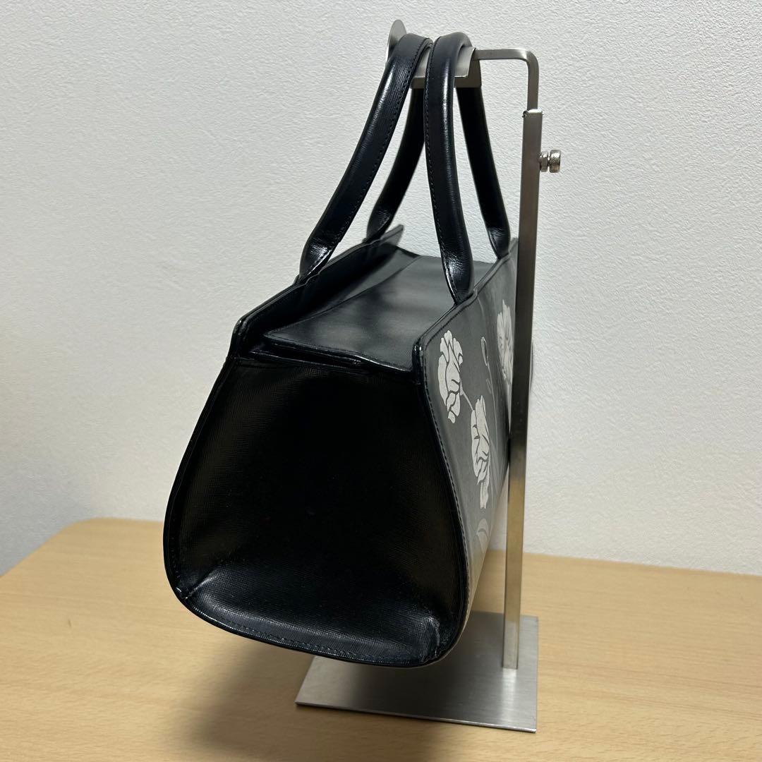 坂本これくしょん 蒔絵レザーバッグ ハンドバッグ 花柄刺繍 美品