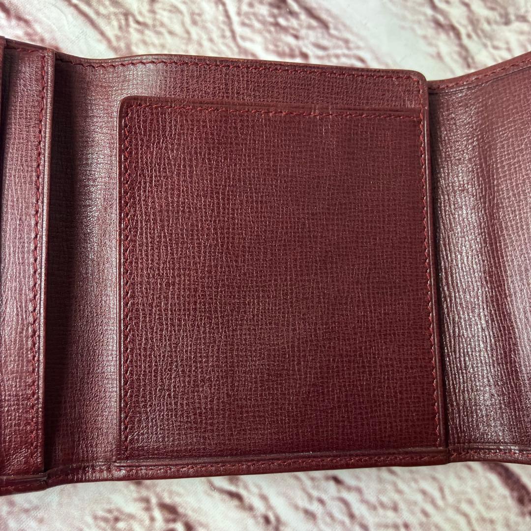 カルティエ✨がま口 ゴールド金具 三つ折り財布 マストライン 本革 レザー