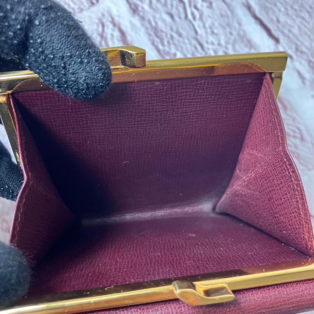 カルティエ✨がま口 ゴールド金具 三つ折り財布 マストライン 本革 レザー