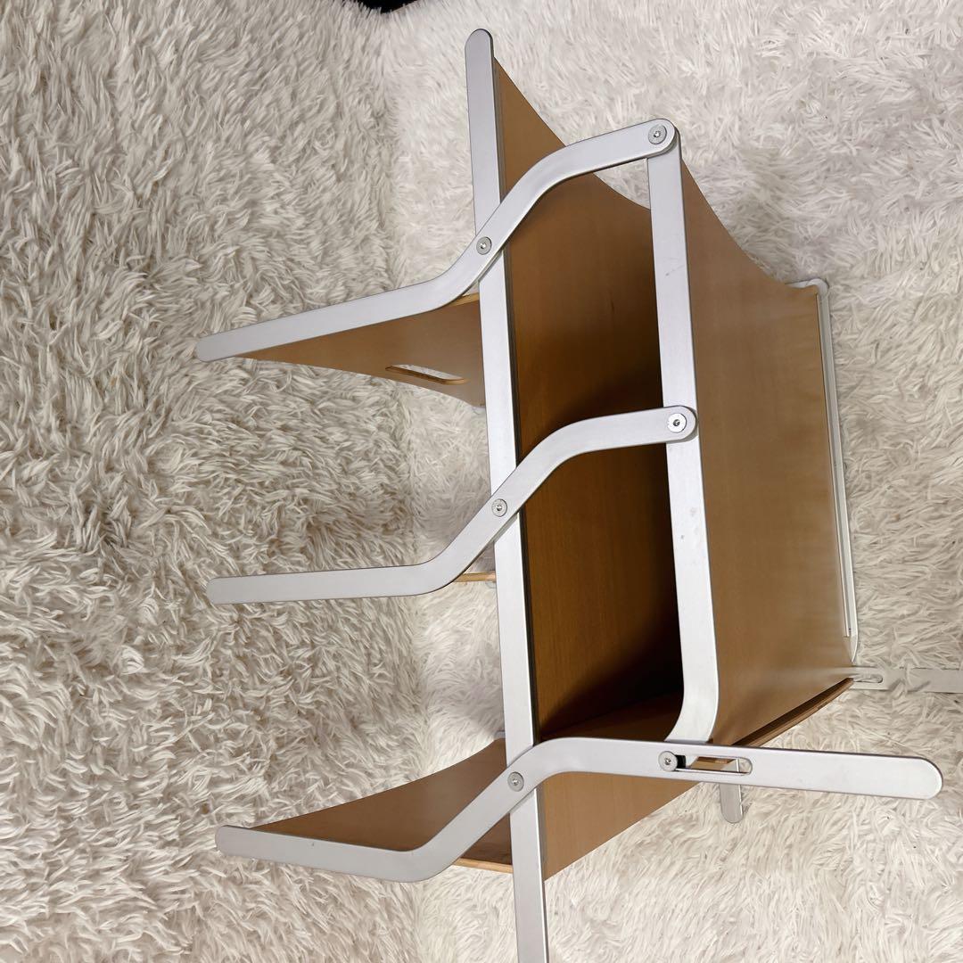 YCAMI イカミ 折りたたみ式 マガジンラック アルミ+ウッド