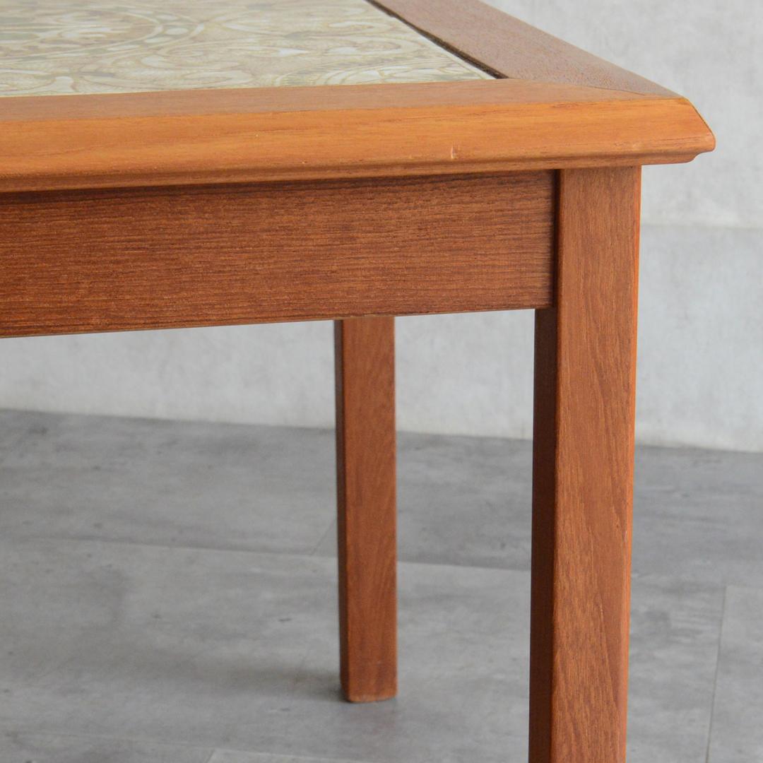 Ran　デンマーク タイルトップ チーク サイドテーブル 北欧家具