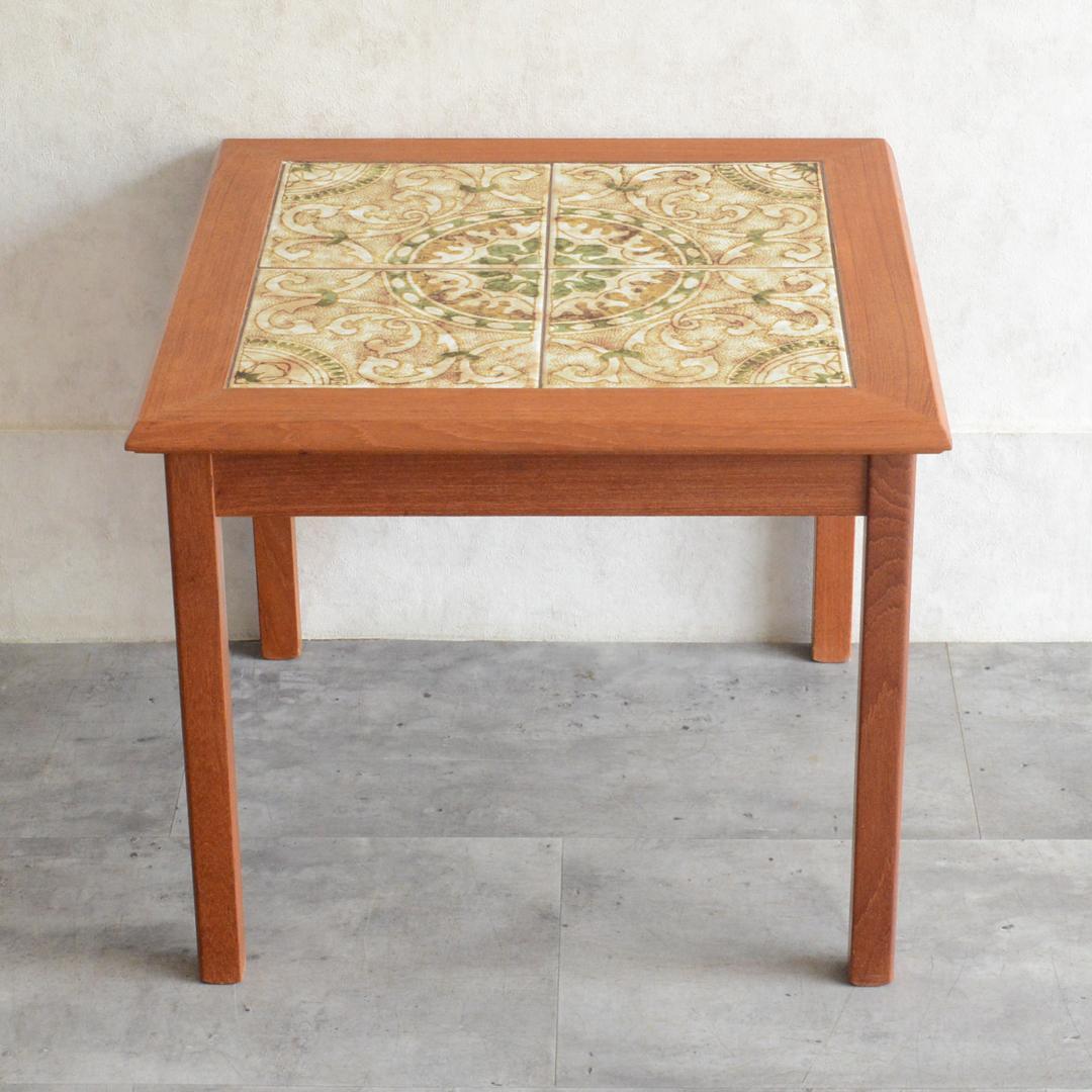 Ran　デンマーク タイルトップ チーク サイドテーブル 北欧家具