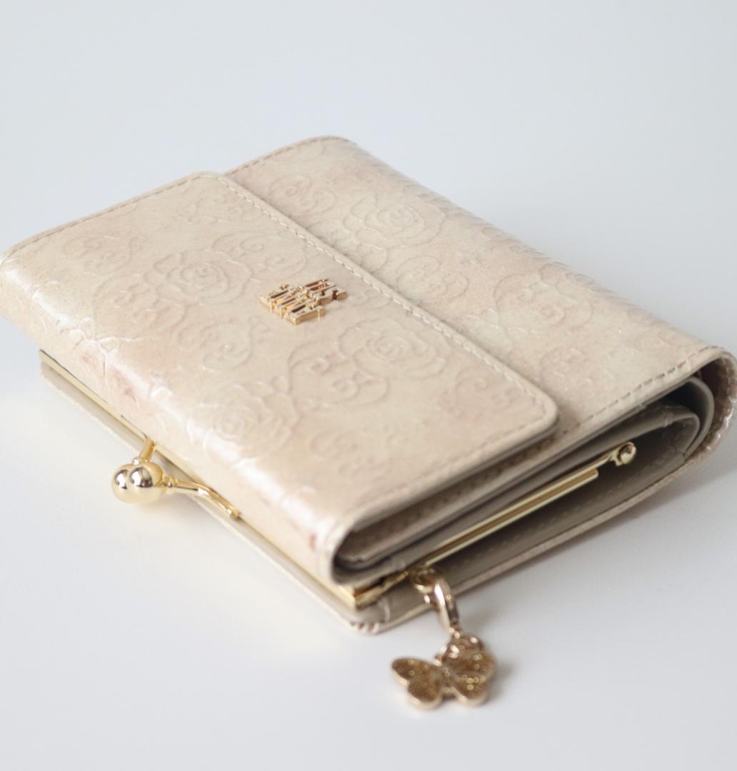 新品タグ付き【ANNA SUI アナスイ】ローズハート 口金 がま口二つ折り財布