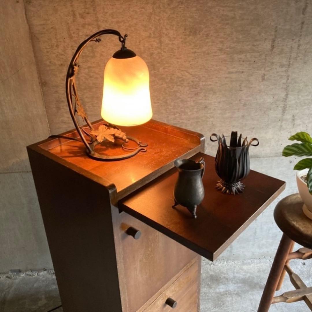 サイドテーブル キャビネット チェスト ラック 電話台 棚 木製 昭和 レトロ