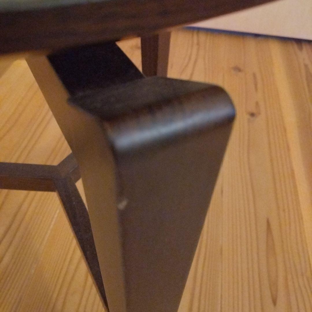 大塚家具　イタリア製　円形ダークブラウン木製サイドテーブル