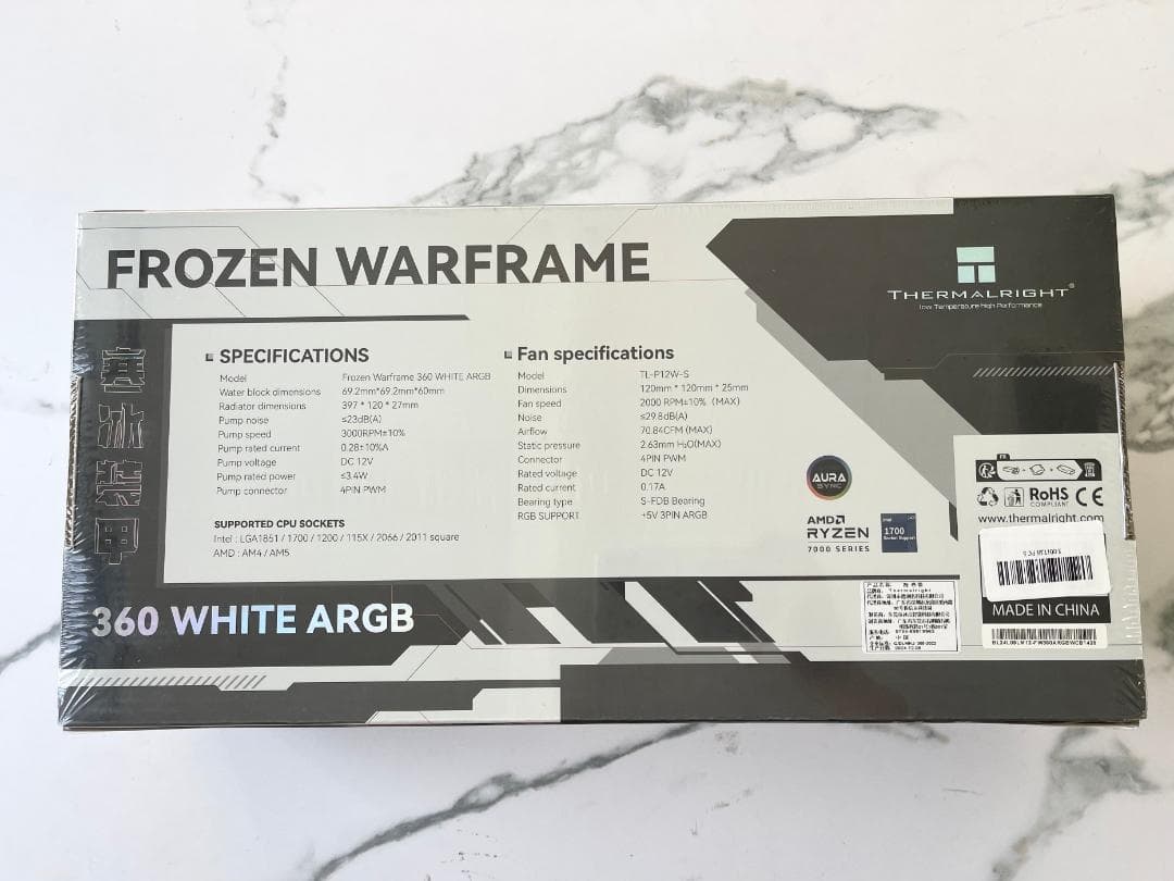 FW360 ARGB CPU水冷 2.4インチIPS画面 ホワイト