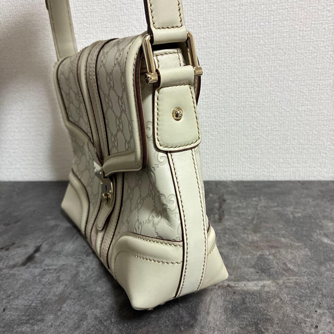 GUCCI シマ スエード レザー GG柄バッグ