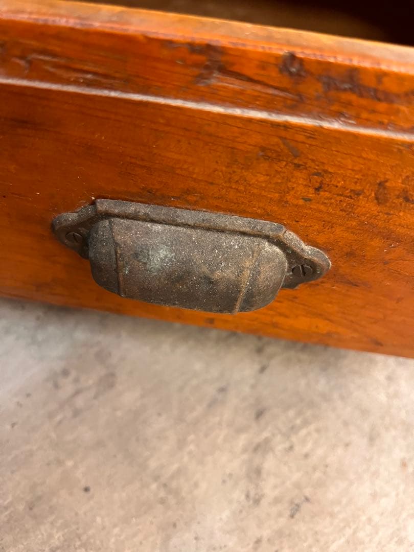 昭和レトロ 木製 引き戸棚 型板ガラス 収納家具