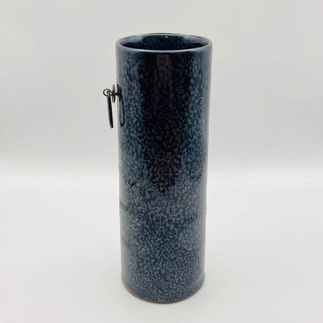 油滴花入 掛け置き兼用　鎌田幸二　共箱入　茶道具　京焼　花瓶　華道具