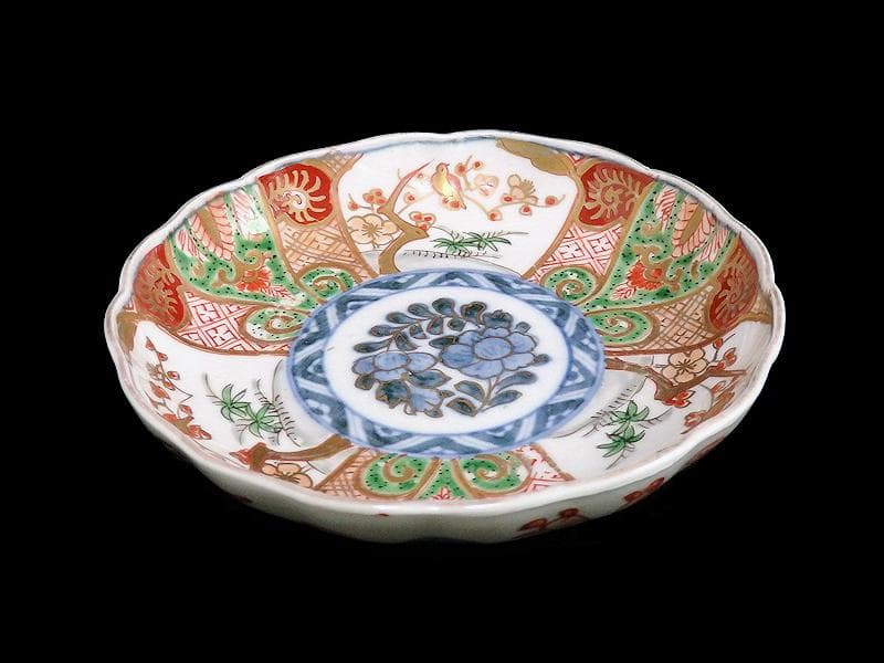 古伊万里　金襴手　牡丹に松竹梅の図　４寸皿　５枚　C782AS-CFj