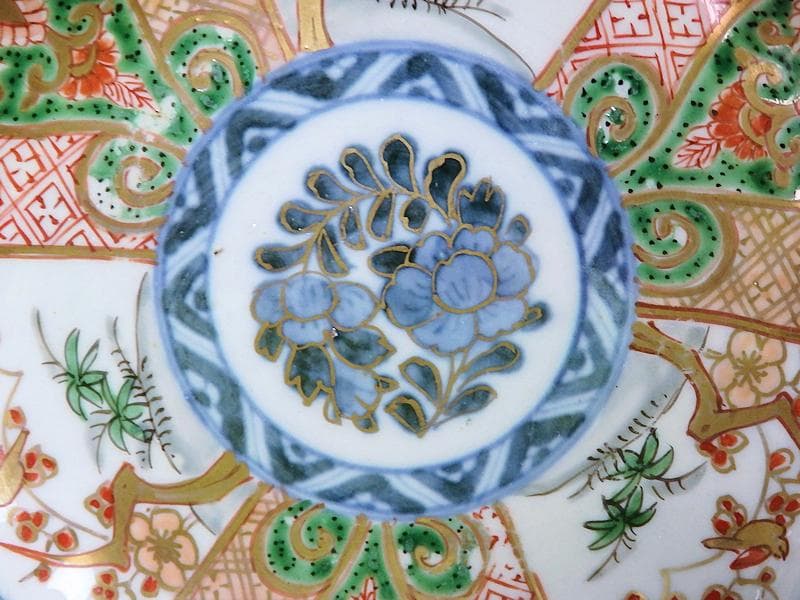 古伊万里　金襴手　牡丹に松竹梅の図　４寸皿　５枚　C782AS-CFj