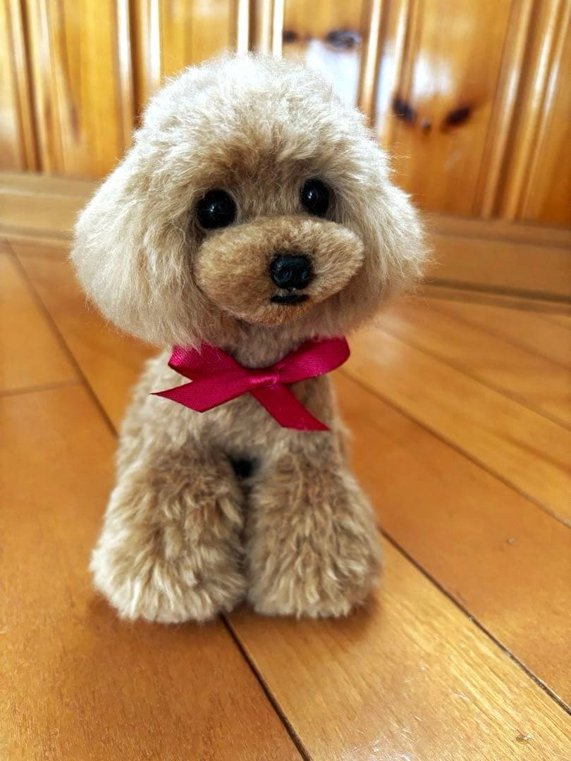 毛糸+羊毛フェルト トイプードル 17cm