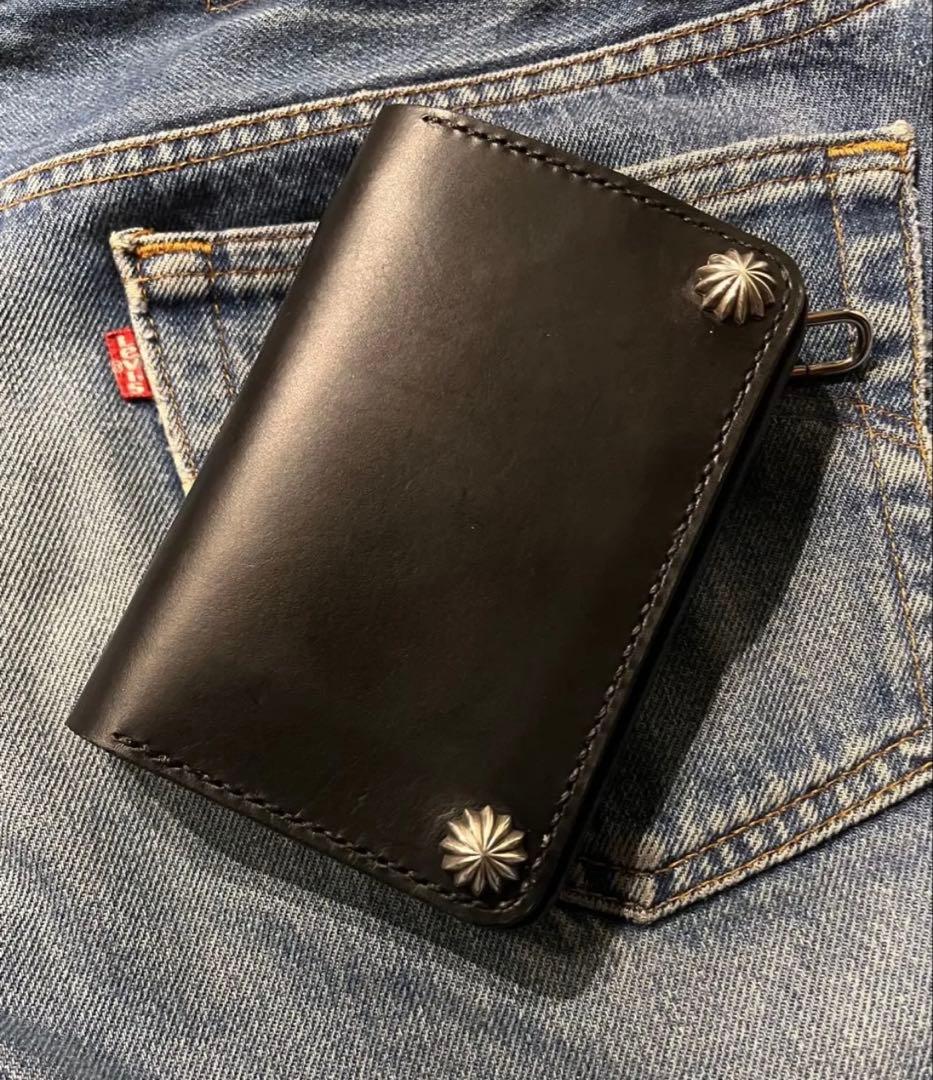 ミドルトラッカーウォレット　ブルガロ　シルバー925アポロコンチョ