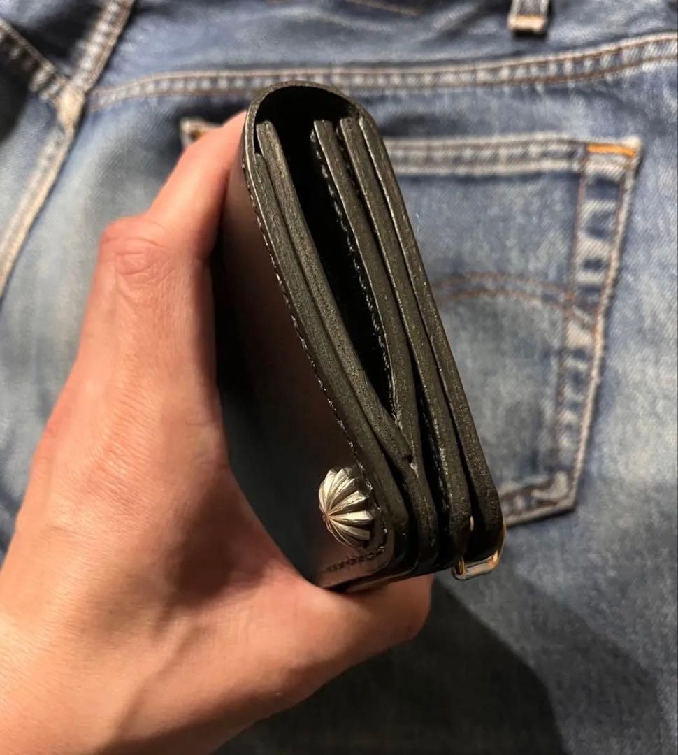 ミドルトラッカーウォレット　ブルガロ　シルバー925アポロコンチョ