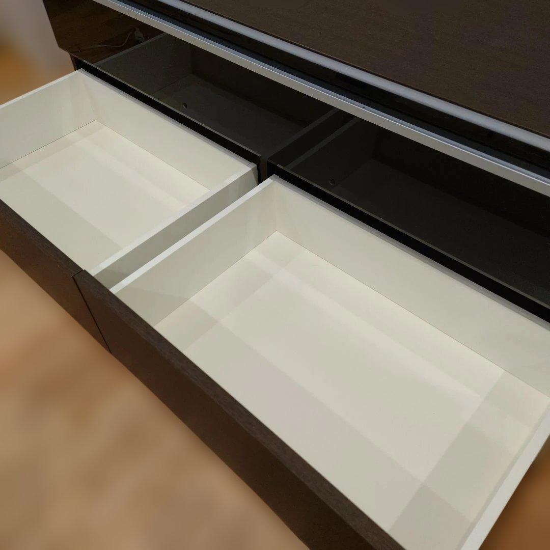 木製テレビ台 黒茶色 モダンデザイン