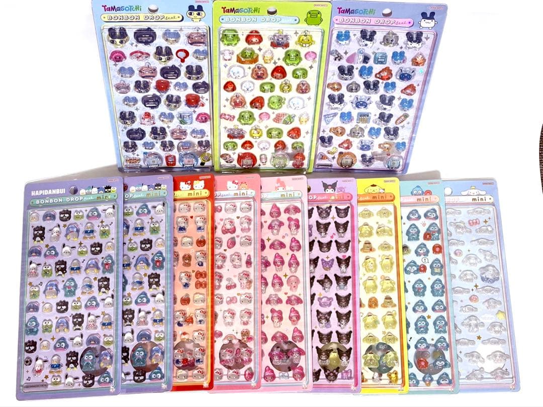 ボンボンドロップシールミニ サンリオ8種 たまごっち3種 計12枚 正規品