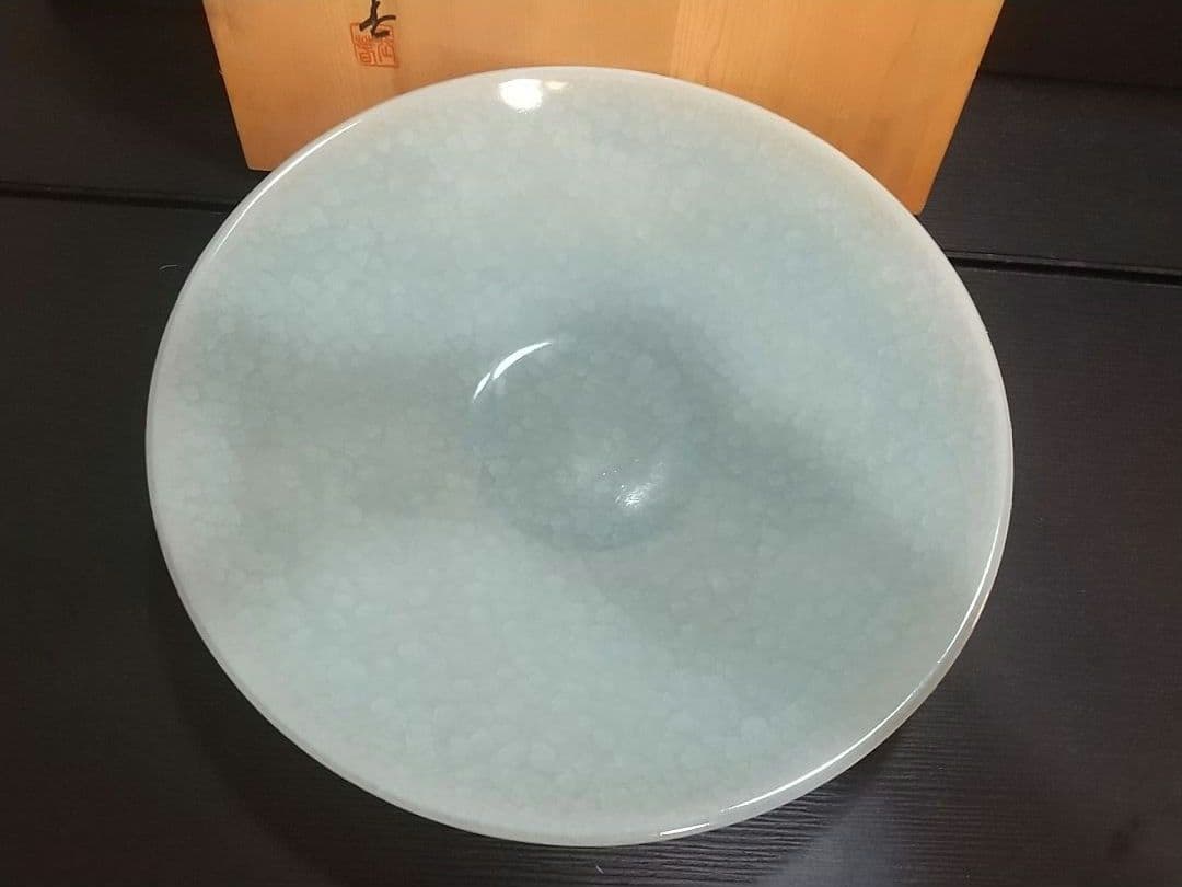 希少 青磁大皿 小笠原長春