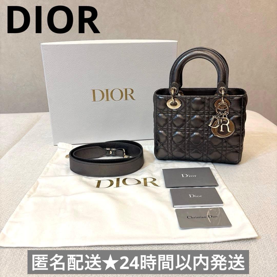 DIOR レディディオールスモール Lady Dior グレー バッグ
