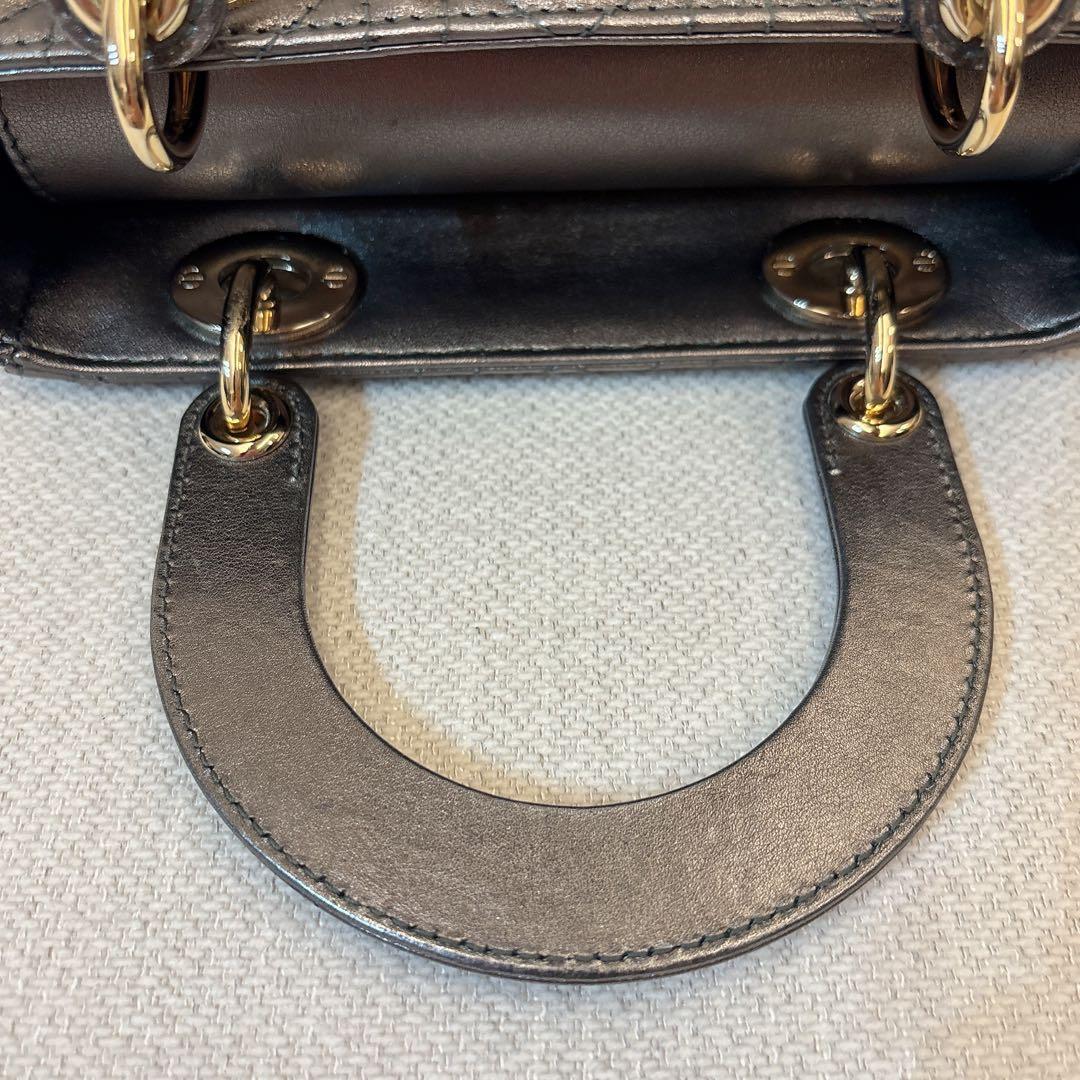 DIOR レディディオールスモール Lady Dior グレー バッグ