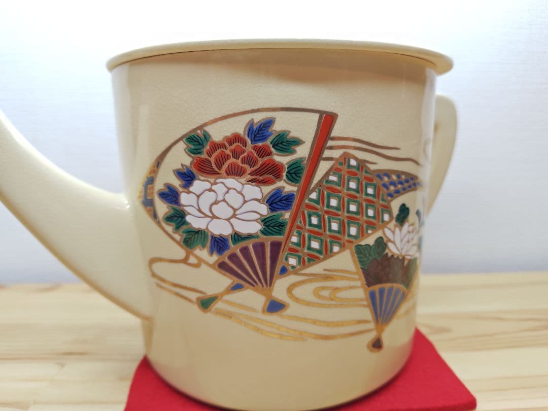 送料込【逢絢亭・新品】茶道具 水屋道具 片口水注 京焼 扇面流水 紙箱入り