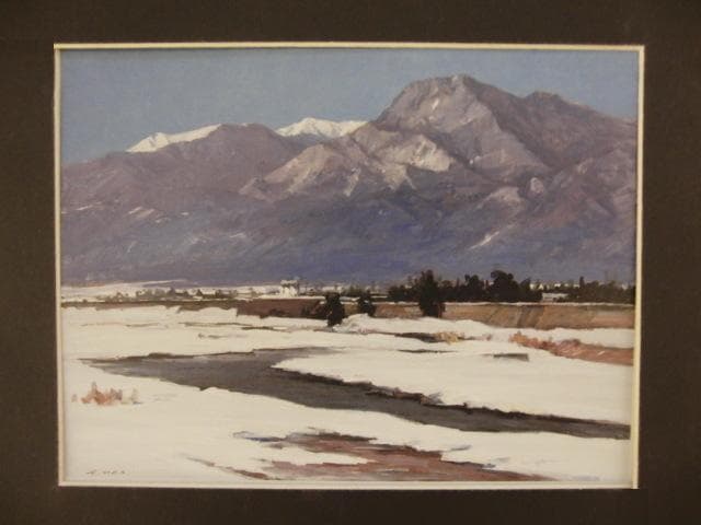 岡宏、【信濃富士】、希少な額装用画集より、新品額装付、状態良好